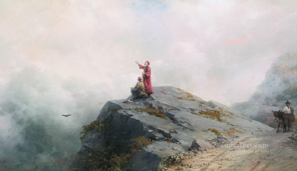 ダンテは異常な雲の中で芸術家を示す イワン・アイヴァゾフスキー油絵